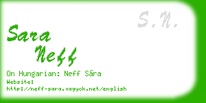 sara neff business card