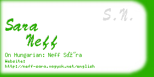 sara neff business card